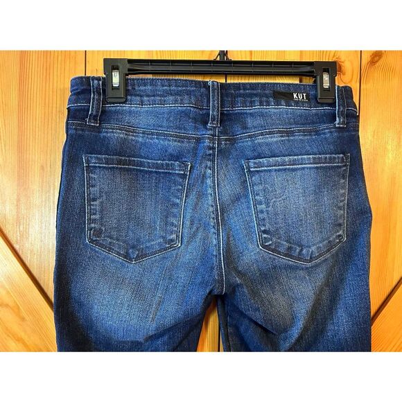 KUT From The Kloth Reese Ankle Straight High Low Leg Raw Hem Jeans Size 2 (5105) - Picture 5 of 8